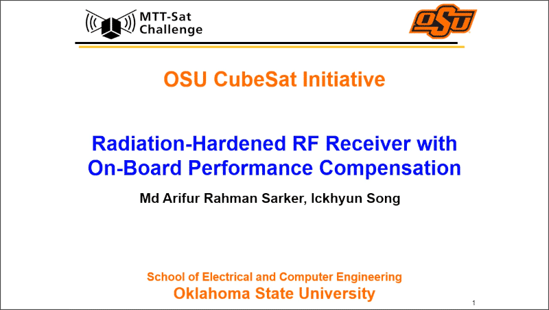 Radiation-Hardened RF Receiver with On-Board Performance Comparison (School of Electrical and Computer Engineering, Oklahoma State University)