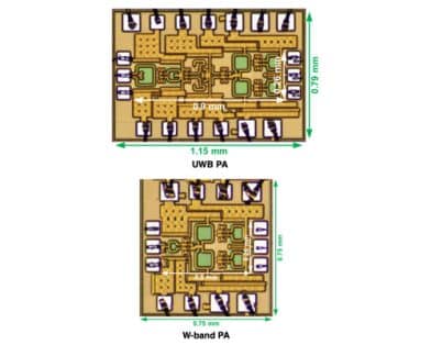 45–100-GHz UWB and W-Band High-Efficiency SiGe Power Amplifiers With 20-/20.1-dBm Psat and 17.3%/22.4% Peak PAE