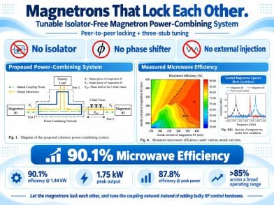 Tunable Isolator-Free Magnetron Power-Combining System Based on Peer-to-Peer Locking Technique With a Three-Stub Tuner